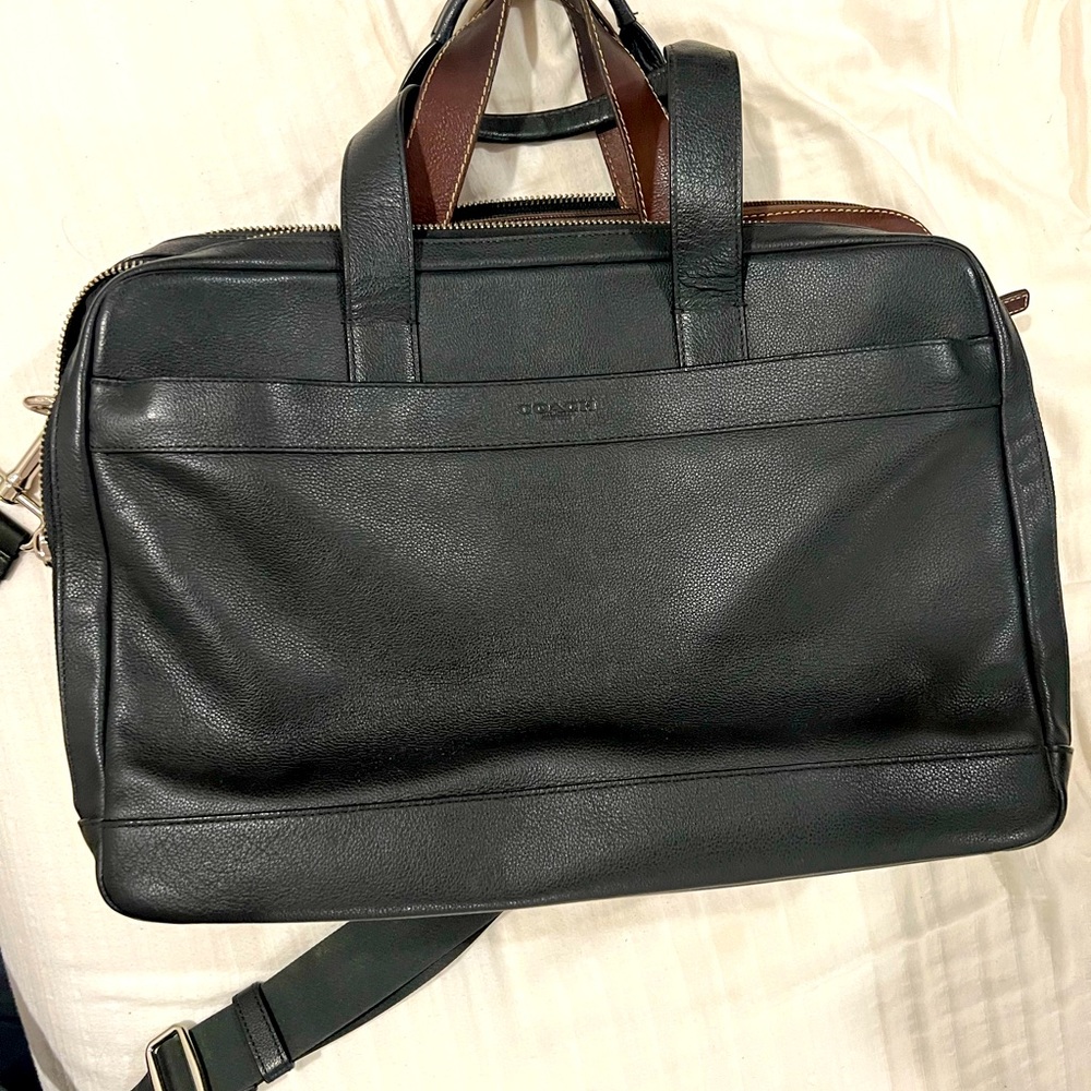 Black leather Coach Briefcase